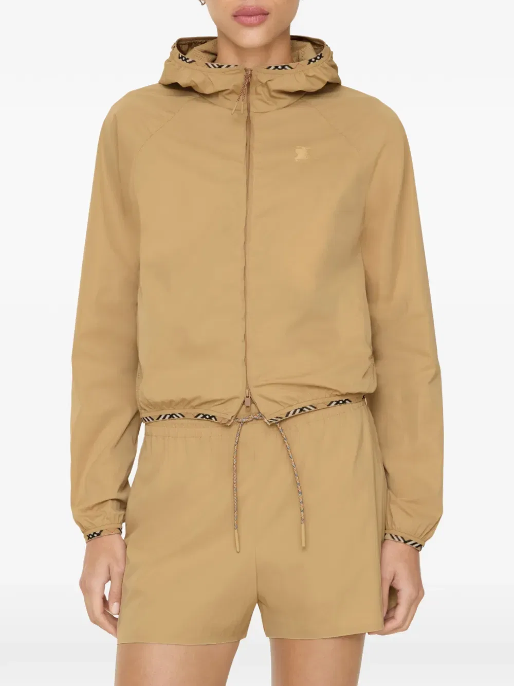 Куртка с капюшоном Burberry из эластичного нейлона, нейтральная — фото 2