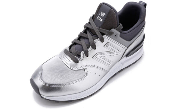 Кроссовки 574 б серебряные New Balance, серебряный — фото 2