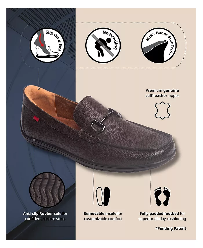 Мужские лоферы Elliot Road с технологией Hands-Free Slip On и пряжкой Marc Joseph New York, коричневый — фото 3