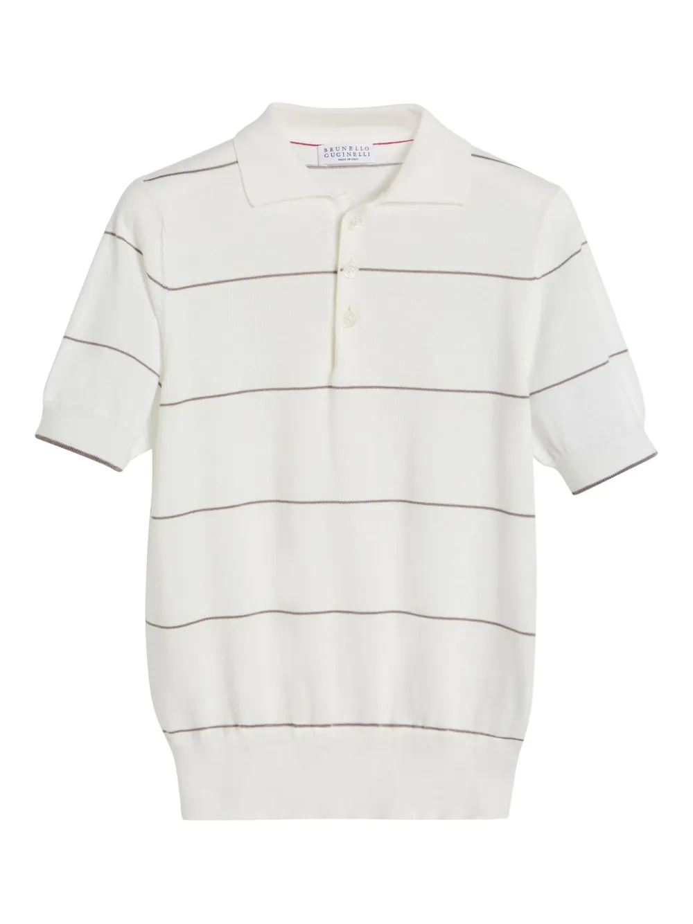 

Рубашка поло в полоску Brunello Cucinelli Kids, нейтральный