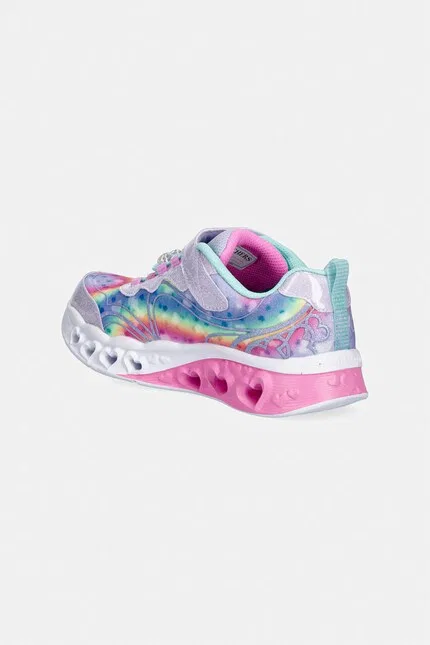Кроссовки детские с блестками Flutter Heart Lights Groovy Swirl Skechers, фиолетовый — фото 3