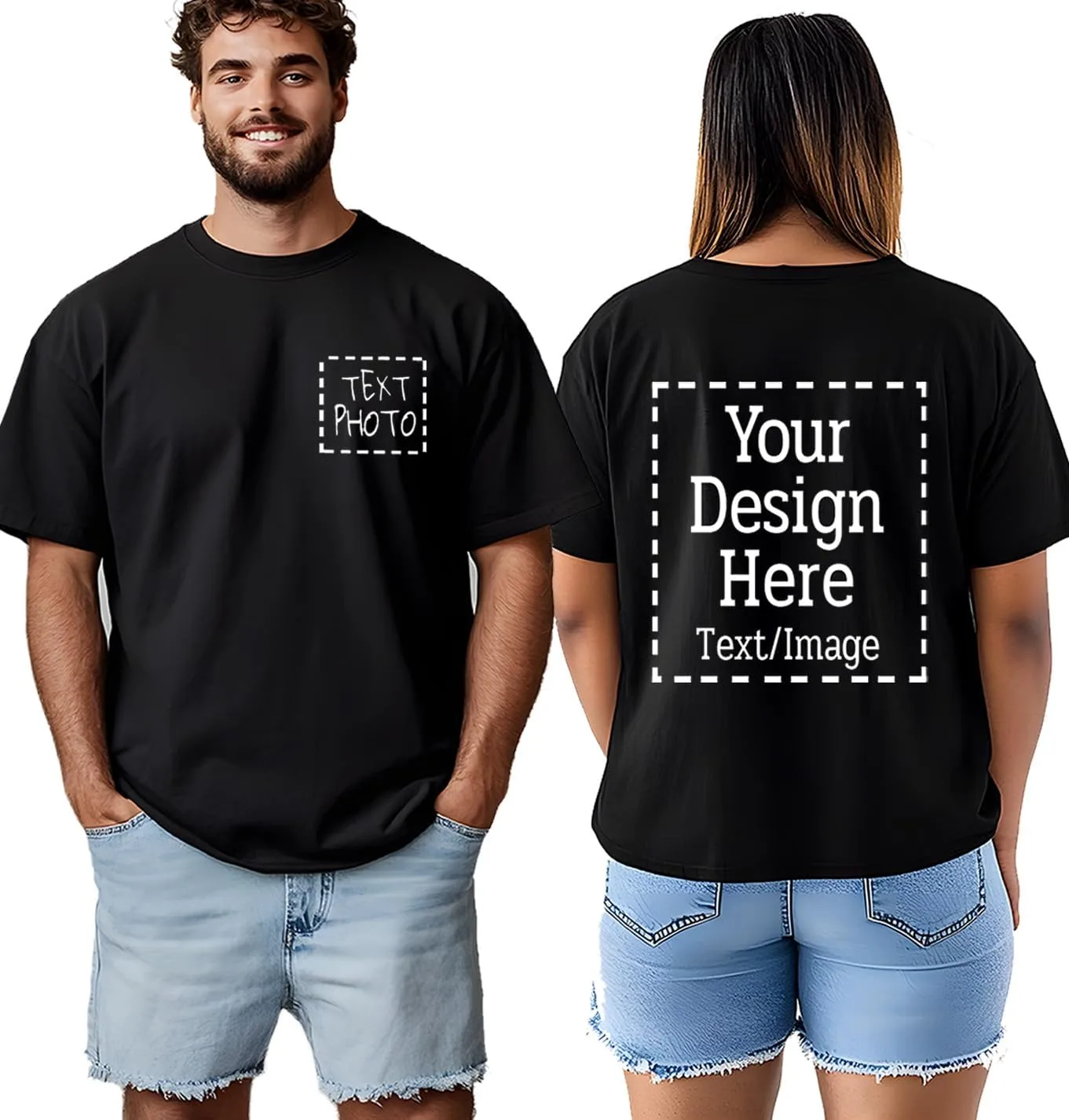 

Футболка с принтом Custom T Shirts для мужчин и женщин, черная SderBott