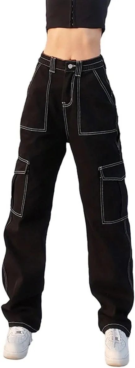 

Готические брюки женские high-waisted straight UICIOP