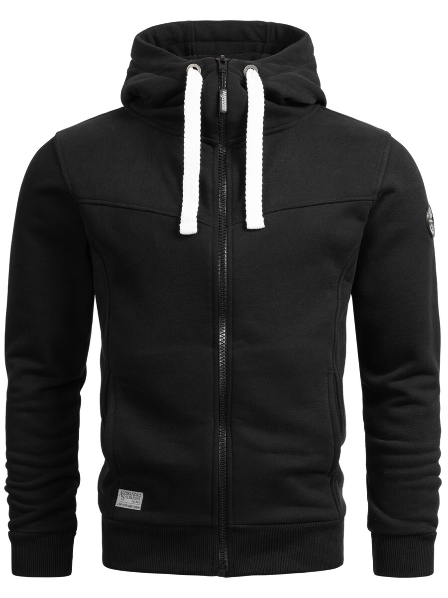 

Толстовка с капюшоном на молнии Alessandro Salvarini Zip-Up Hoodie Meroiia, черный