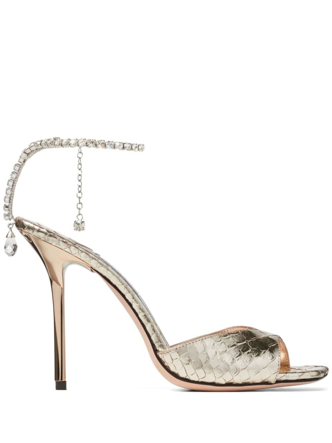 

Jimmy Choo босоножки Saeda 100 с кристаллами, серебристый