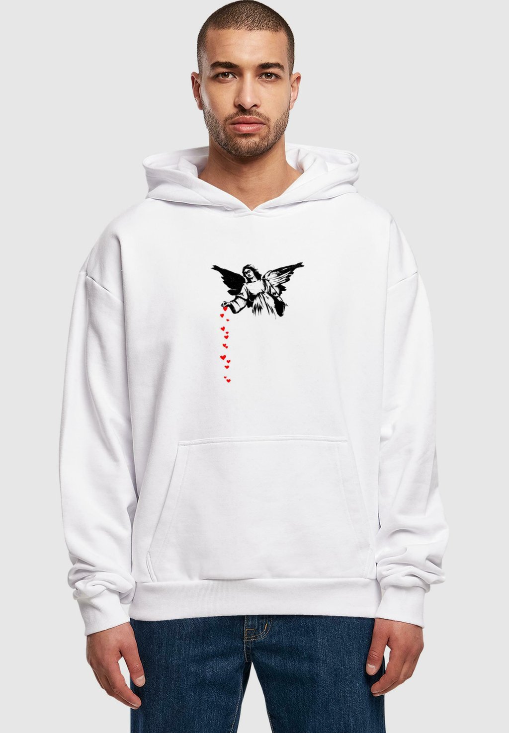 

Толстовка BANKSY - HEARTS ULTRA HEAVY - Hoodie Merchcode, белый