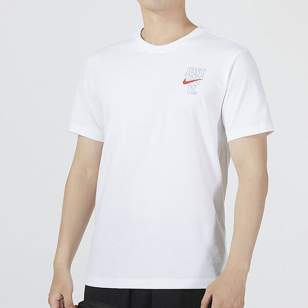 Футболка Men's Nike As Nsw Gaokao Ss Tee Athleisure Casual Sports Alphabet Round Neck Short Sleeve White T-Shirt, мультиколор — фото 3