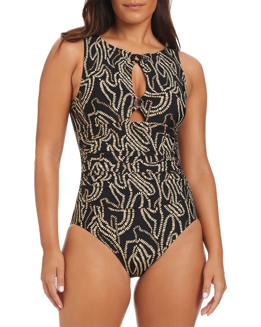 

Купальник Beyond Control Foil Me Once с высоким горлом Beyond Control Swimwear, черный