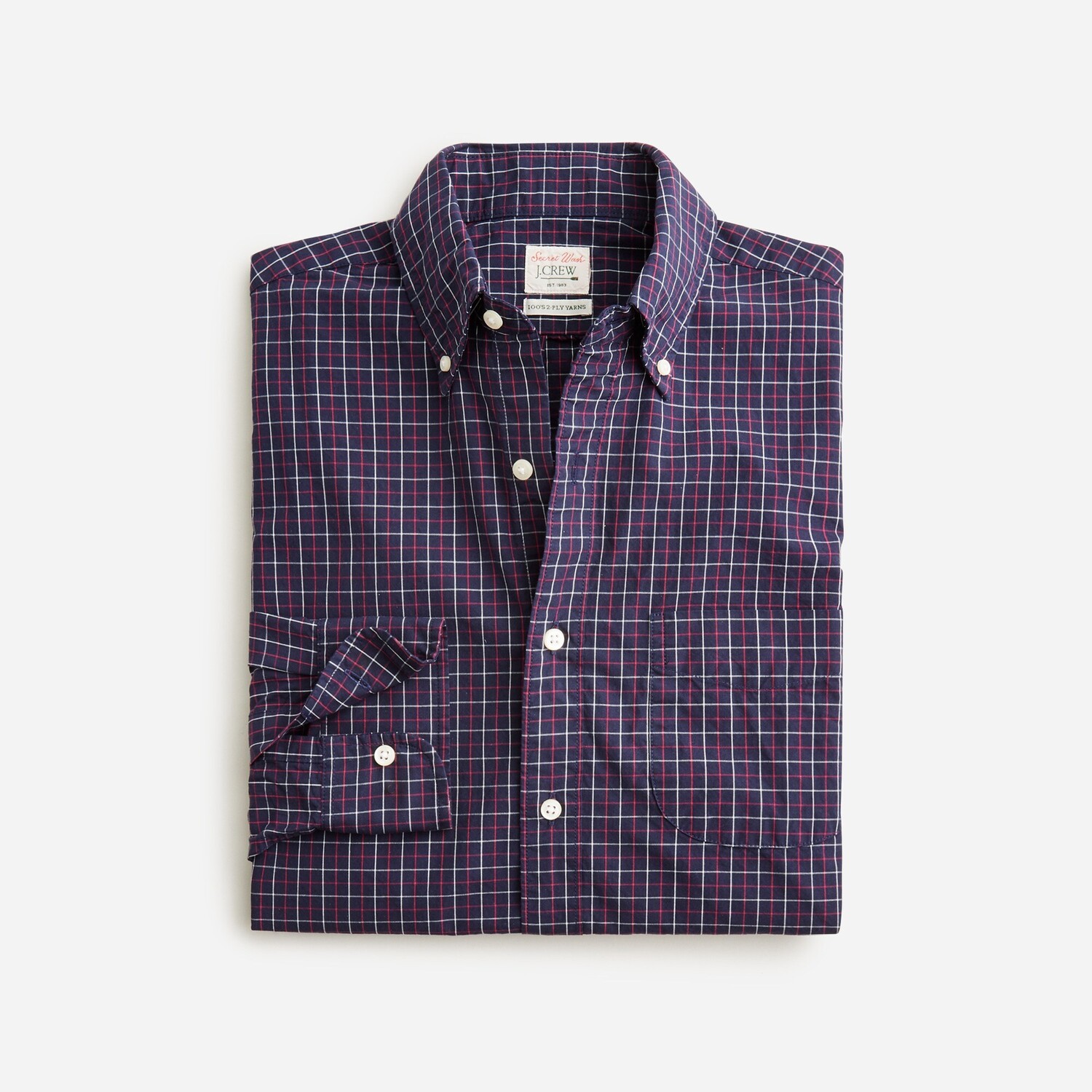 

Рубашка из тонкого хлопкового поплина с секретной стиркой J.Crew, красный