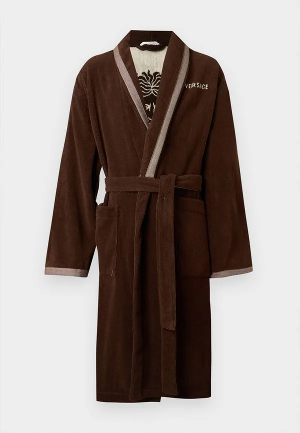 Халат медуза, домашний халат Versace, Brown/White