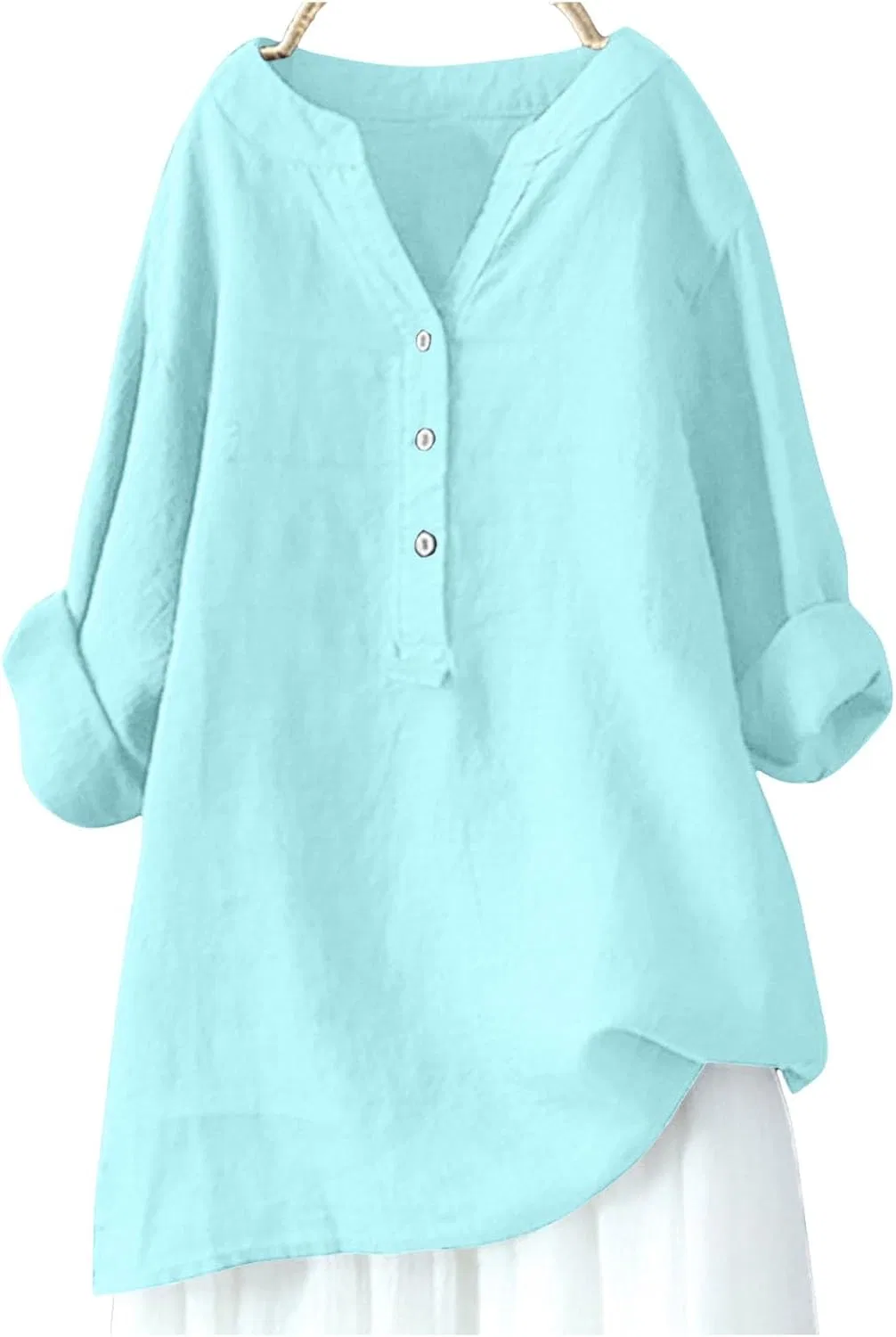 Блуза свободная, Crew Neck, Spring Tunic, темно-синяя — фото 4