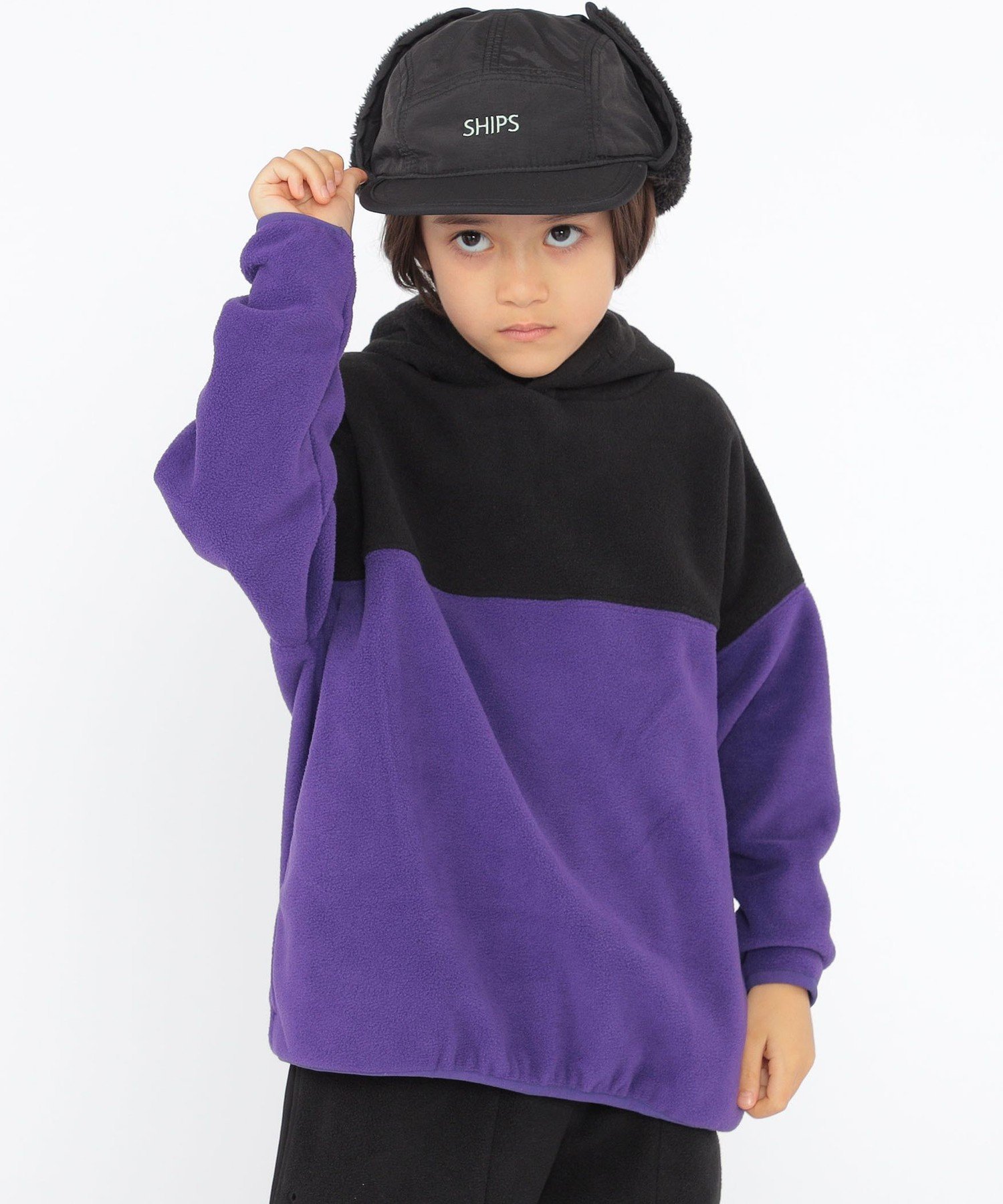 Детская флисовая толстовка с капюшоном для игр: 100–130 см SHIPS KIDS, Black — фото 3