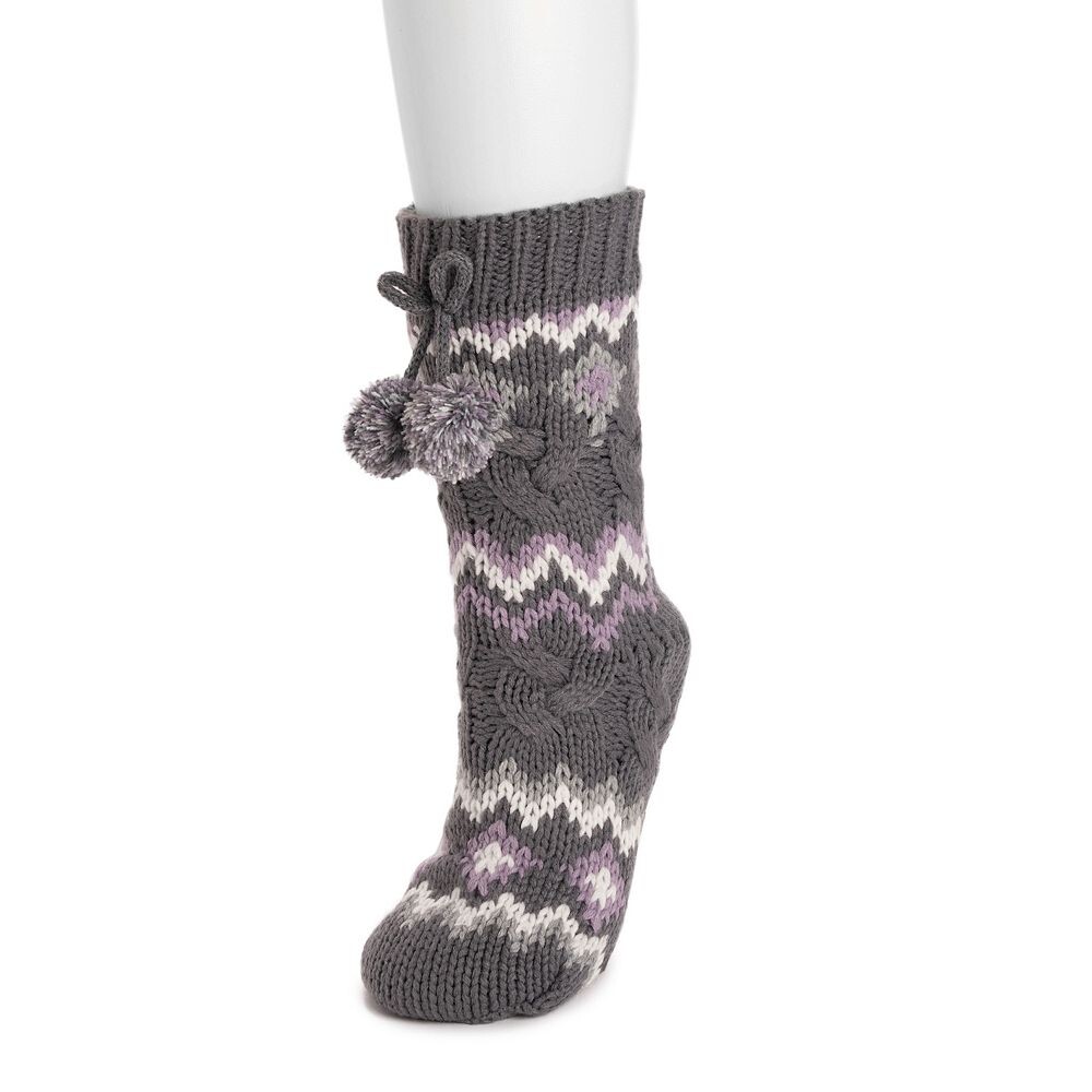 

Женские носки косой вязки MUK LUKS, цвет Dark Gray Heather