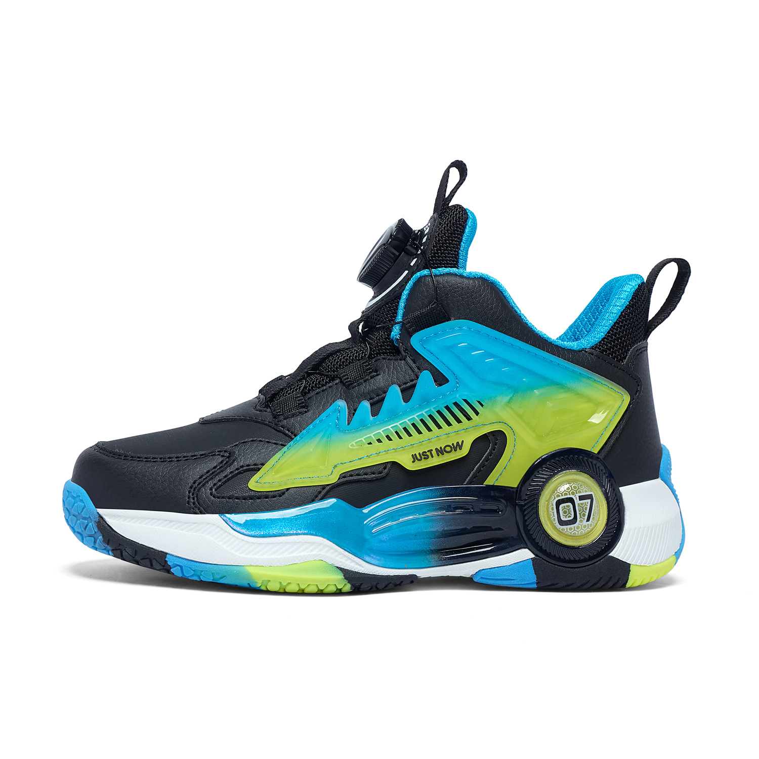 

Нескользящие амортизирующие износостойкие баскетбольные кроссовки low-top для детей 7-PE, черный/синий/зеленый