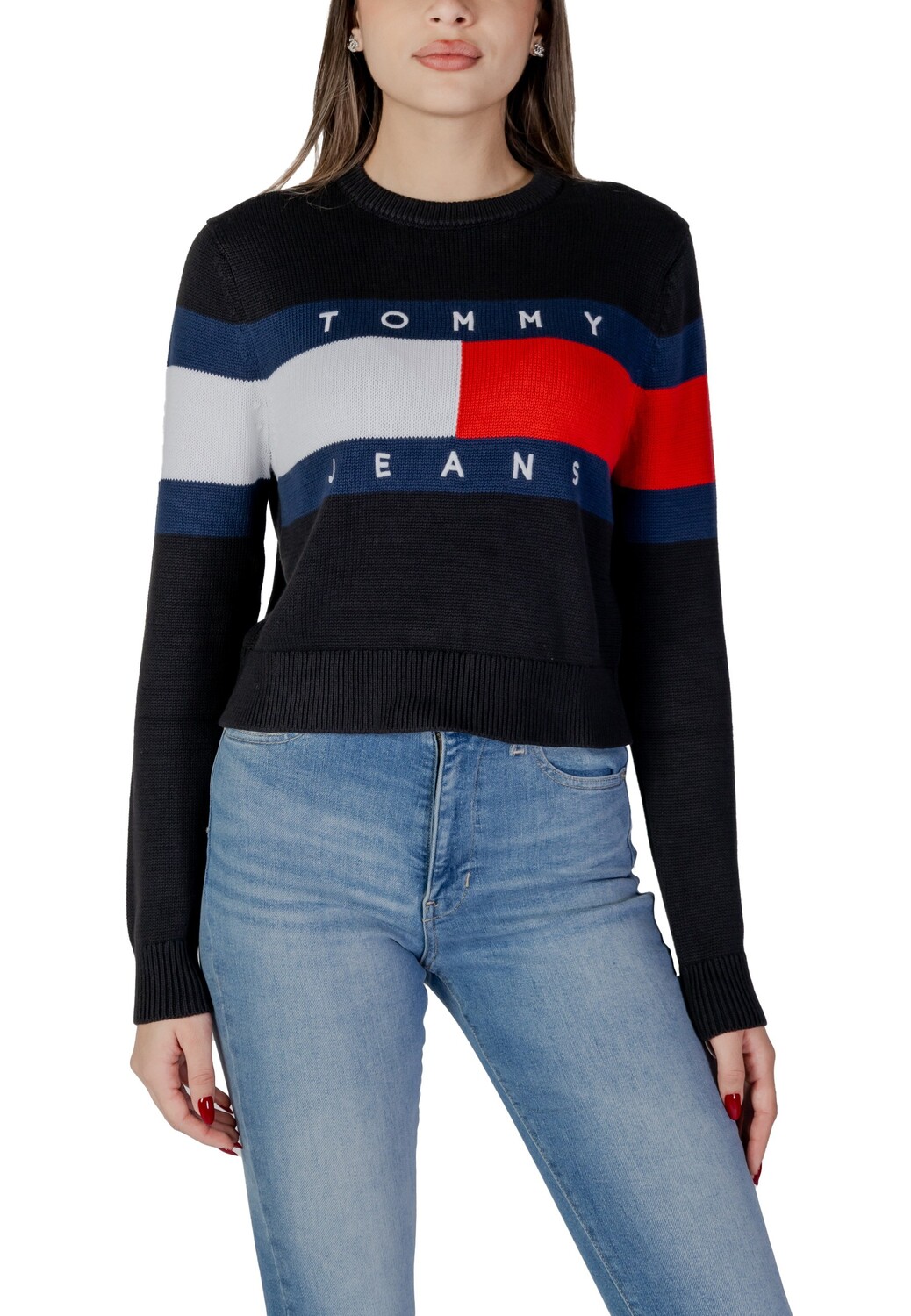 

Джемпер Tommy Jeans хлопковый с логотипом, черный