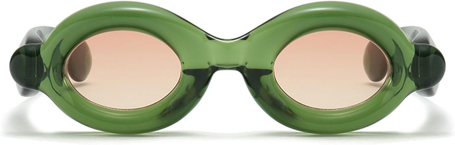 

Ретро-стиль, овальные солнцезащитные очки для женщин в стиле 90-х, маленькие, элегантные, с толстой оправой, круглые, милые, конфетных оттенков, защита от ультрафиолета UV400 mincl, Green