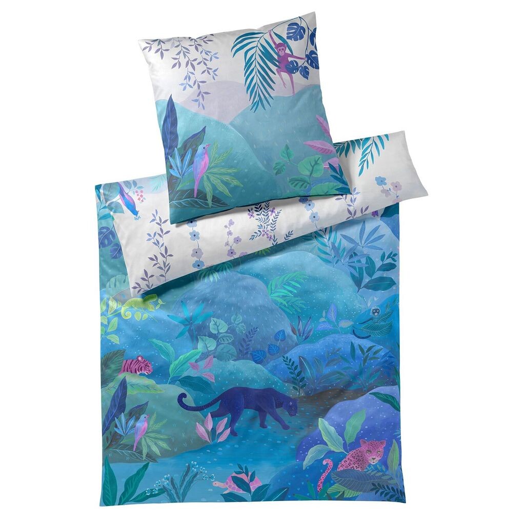 

Элегантный комплект постельного белья Mako из сатина Сказка цвет бирюзово-зеленый размер 135х200+80х80 Elegante