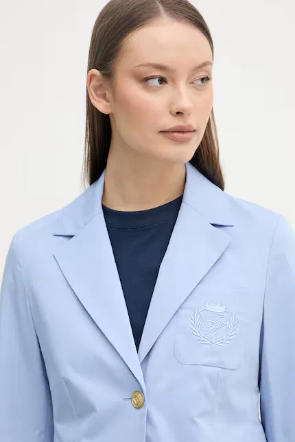 Пиджак однобортный из хлопка Tommy Hilfiger, синий — фото 4