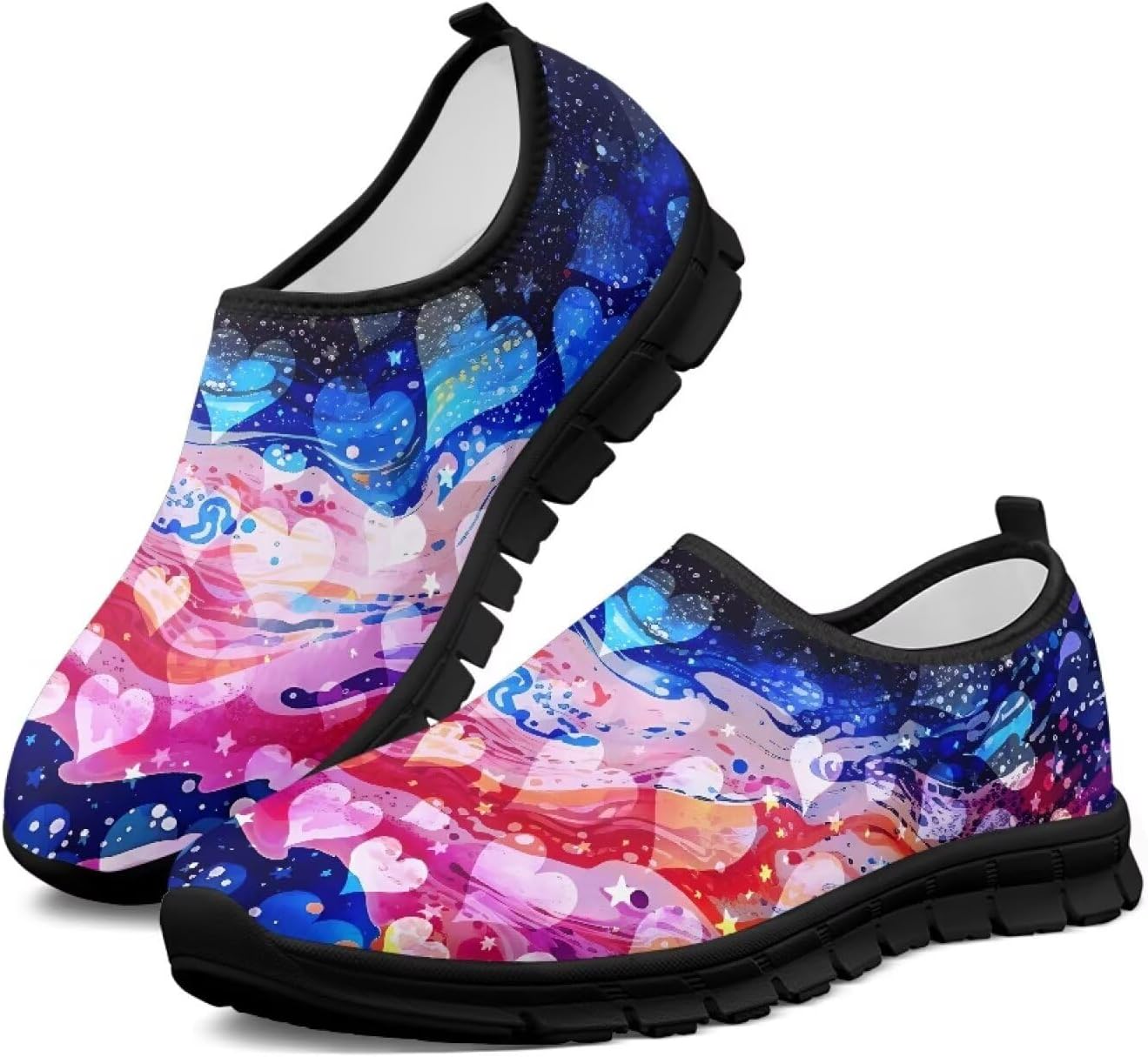 

Женские спортивные кроссовки без шнурков, дышащие, для ходьбы, бега, тенниса, тренировок, с нескользящей подошвой, широкая полнота, размер 5.5-13.5 Chririnla, Dreamy Heart