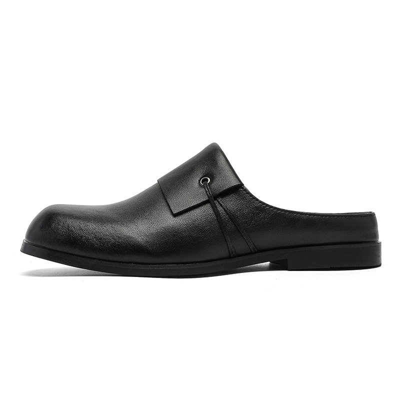 

WEISHIBANGWEI Мужские сандалии с закрытым носком, устойчивые к истиранию, резиновая подошва, черные