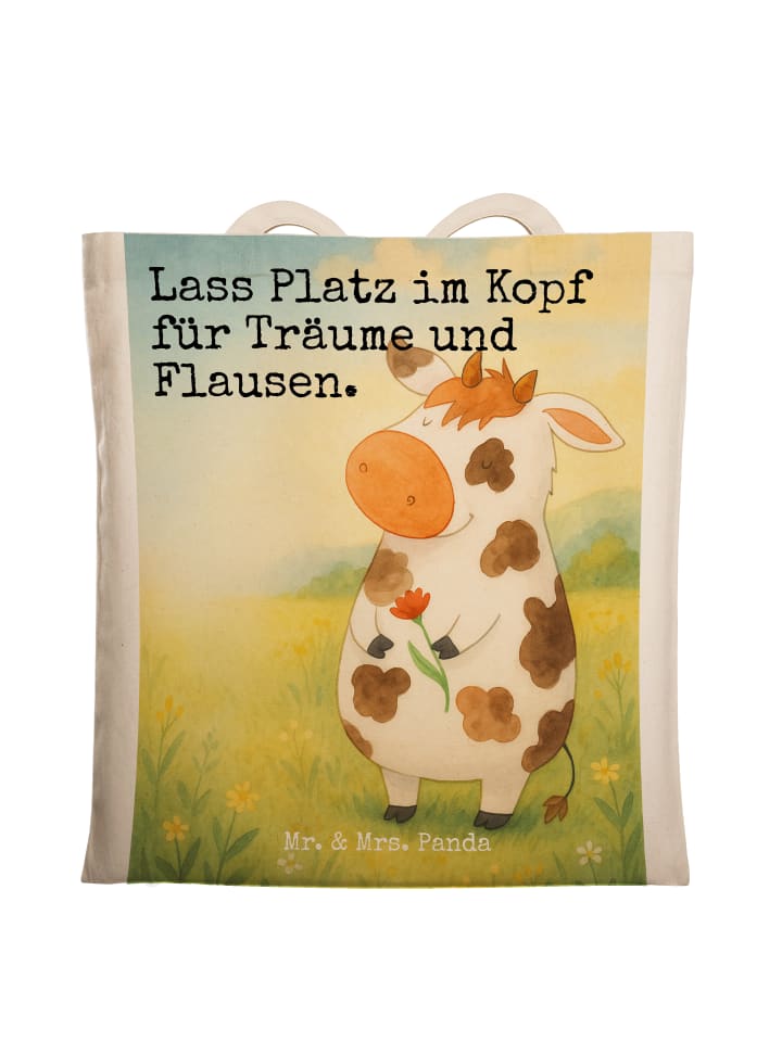 

Mr. & Mrs. Panda Сумка-шоппер с изображением коровы и надписью белого цвета