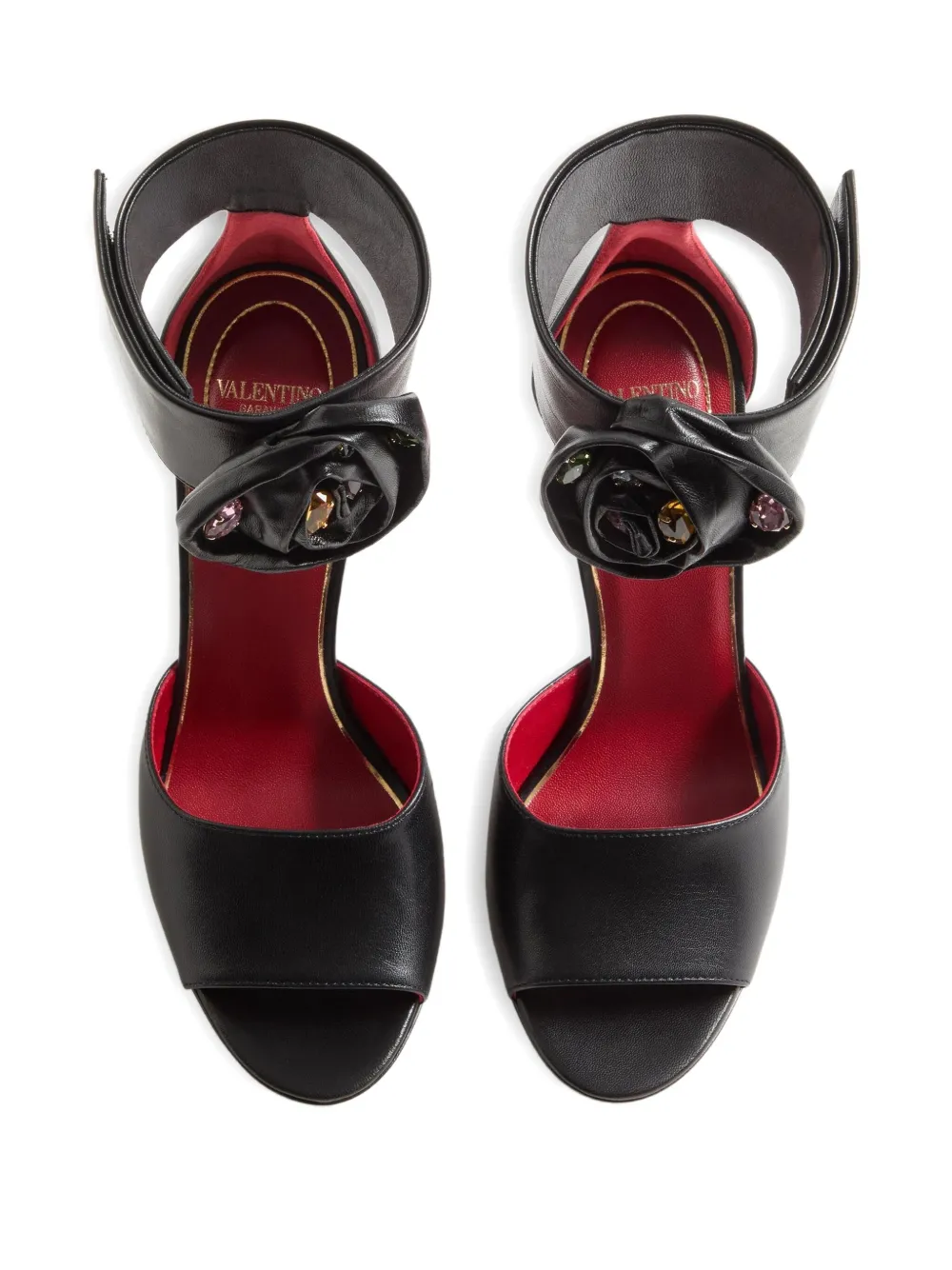 Декорированные босоножки Drip Rose 105 VALENTINO GARAVANI, черный — фото 3