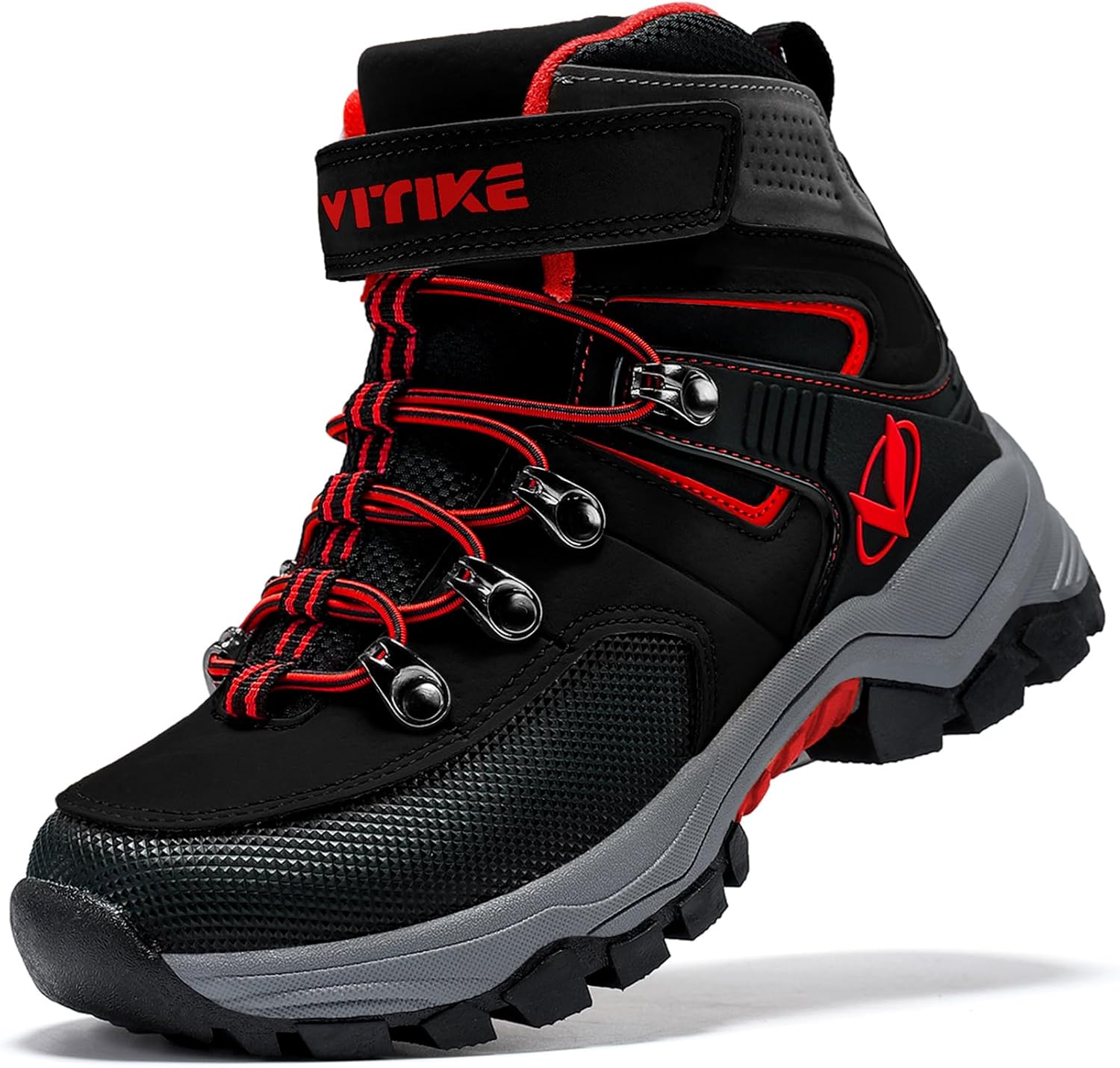 

Зимние теплые ботинки Littleplum для мальчиков, противоскользящие походные ботинки, ботильоны для детей, черный/красный