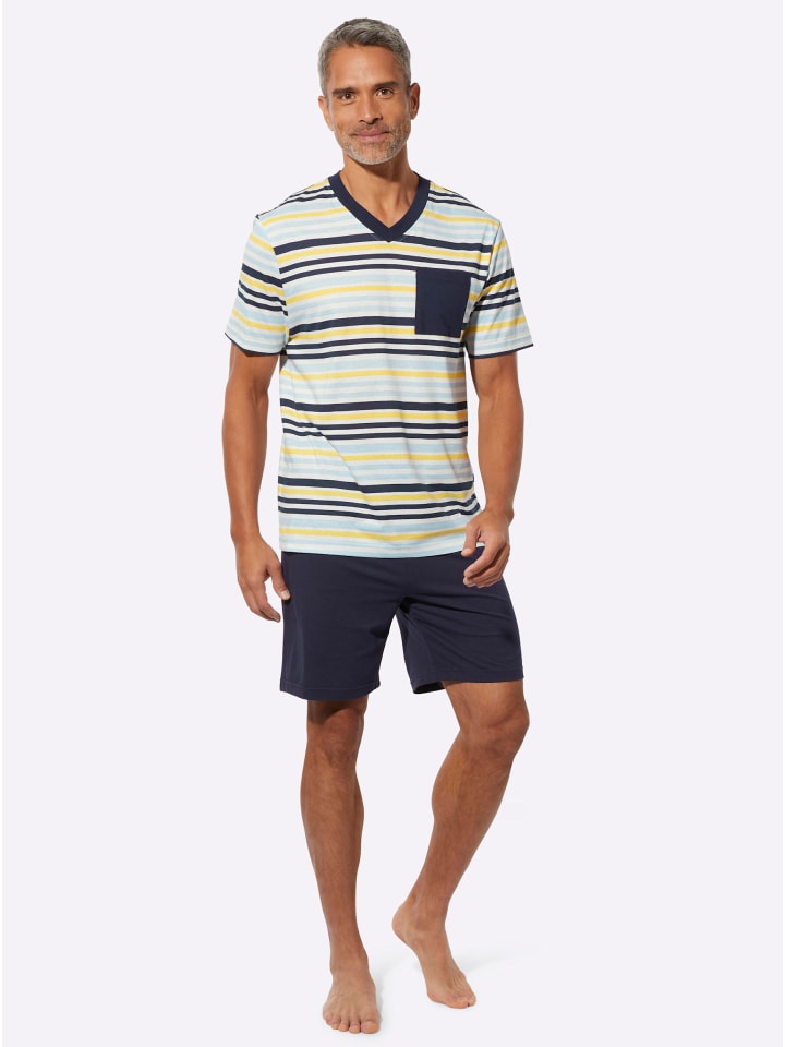 

Sieh an! Короткие шорты в темно-синюю и светло-голубую полоску