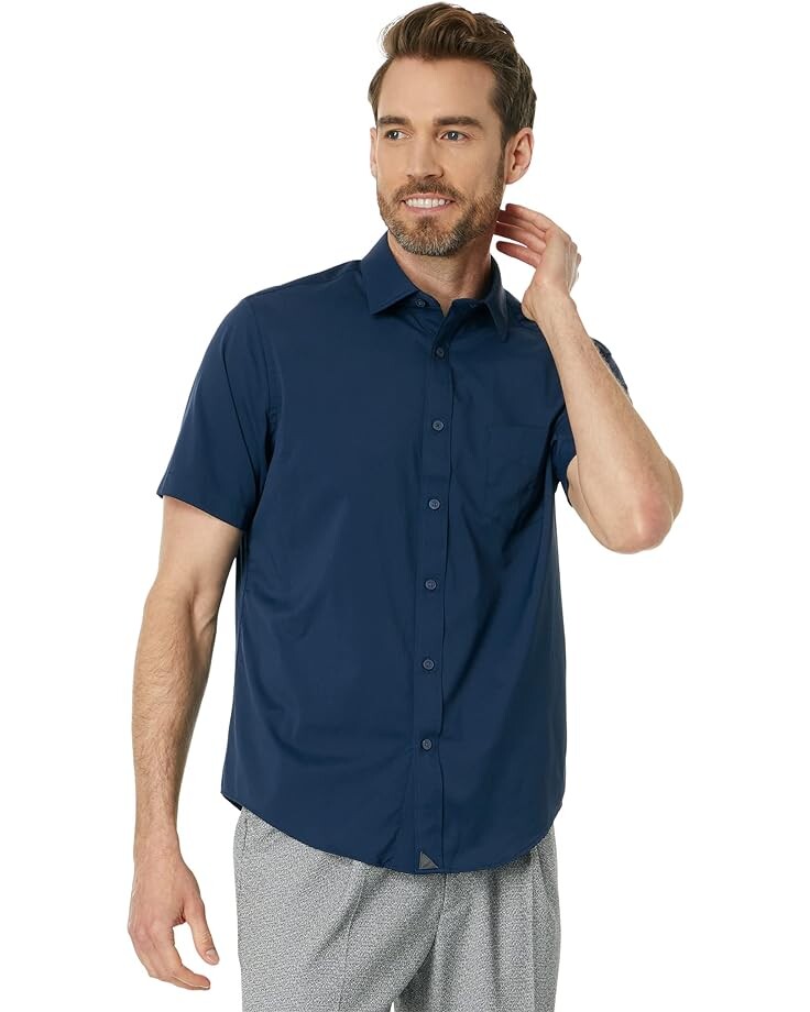 

Рубашка UNTUCKit Gironde Short Sleeve, темно-синий
