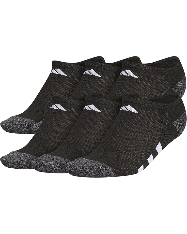 

Носки adidas Kids Athletic Cushioned 6-Pack No Show, цвет Black/Onix Grey/White