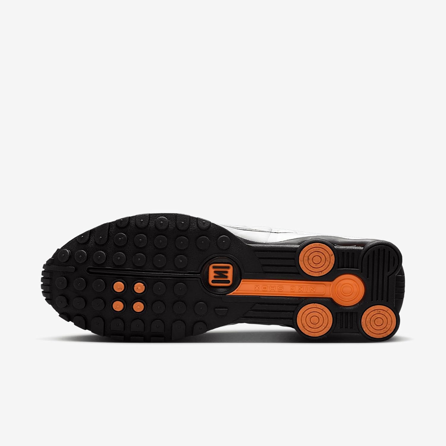 Nike Мужские кроссовки Shox R4, Black Vast Grey Bright Mandarin — фото 2