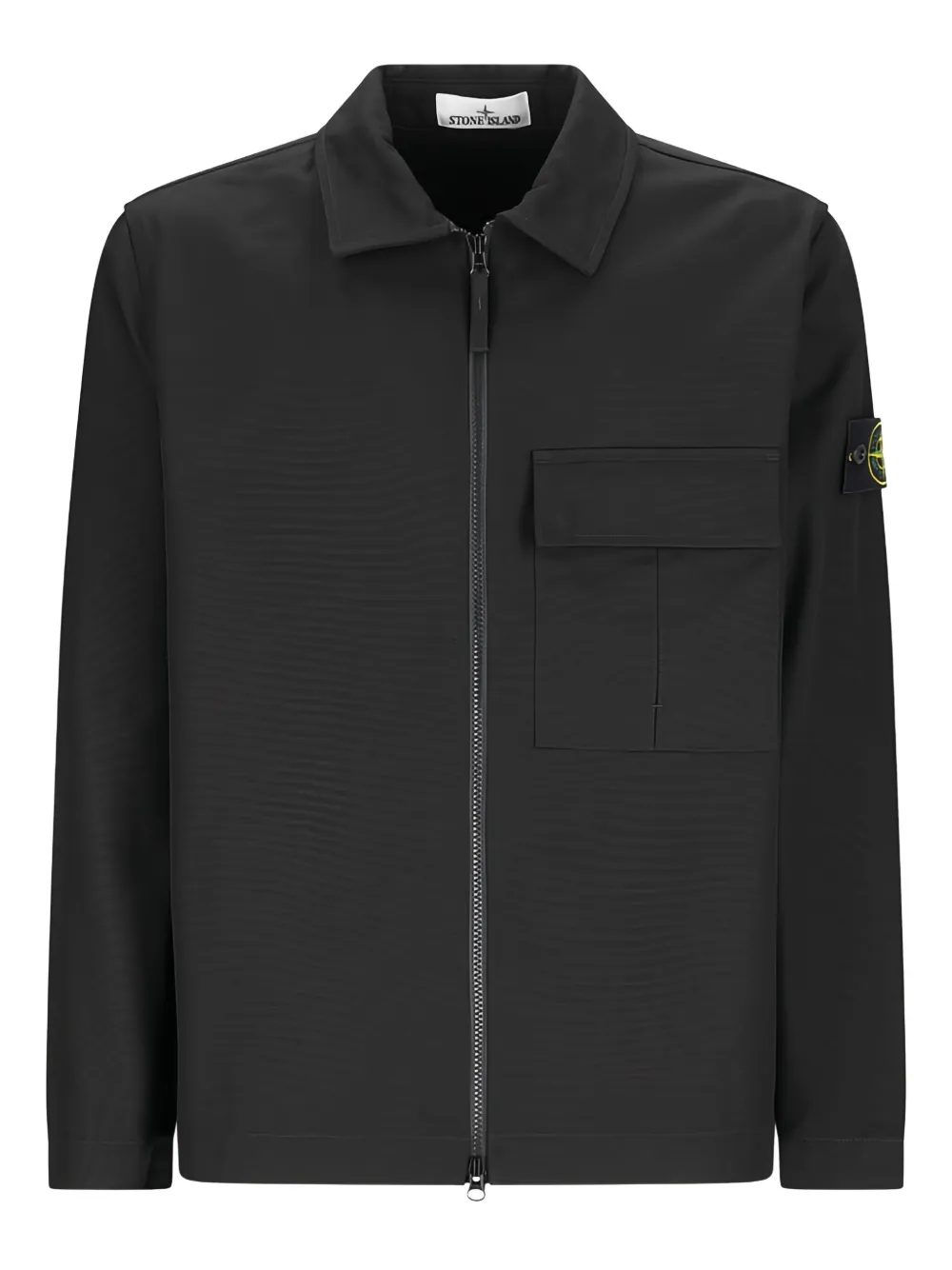 

Куртка-рубашка с карманом на молнии Stone Island, черный