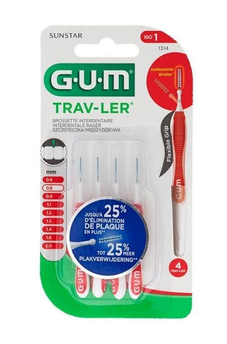 

Межзубные щетки Gum Trav-Ler 0,8mm, 4 op.