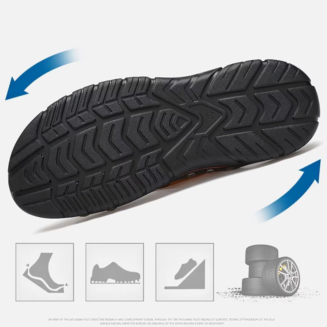 Мужские слайд-сандалии с открытым носком, противоскользящие, удобные, кожаные домашние тапочки для мужчин, летние, легкие Nanxin&Love, черный — фото 3