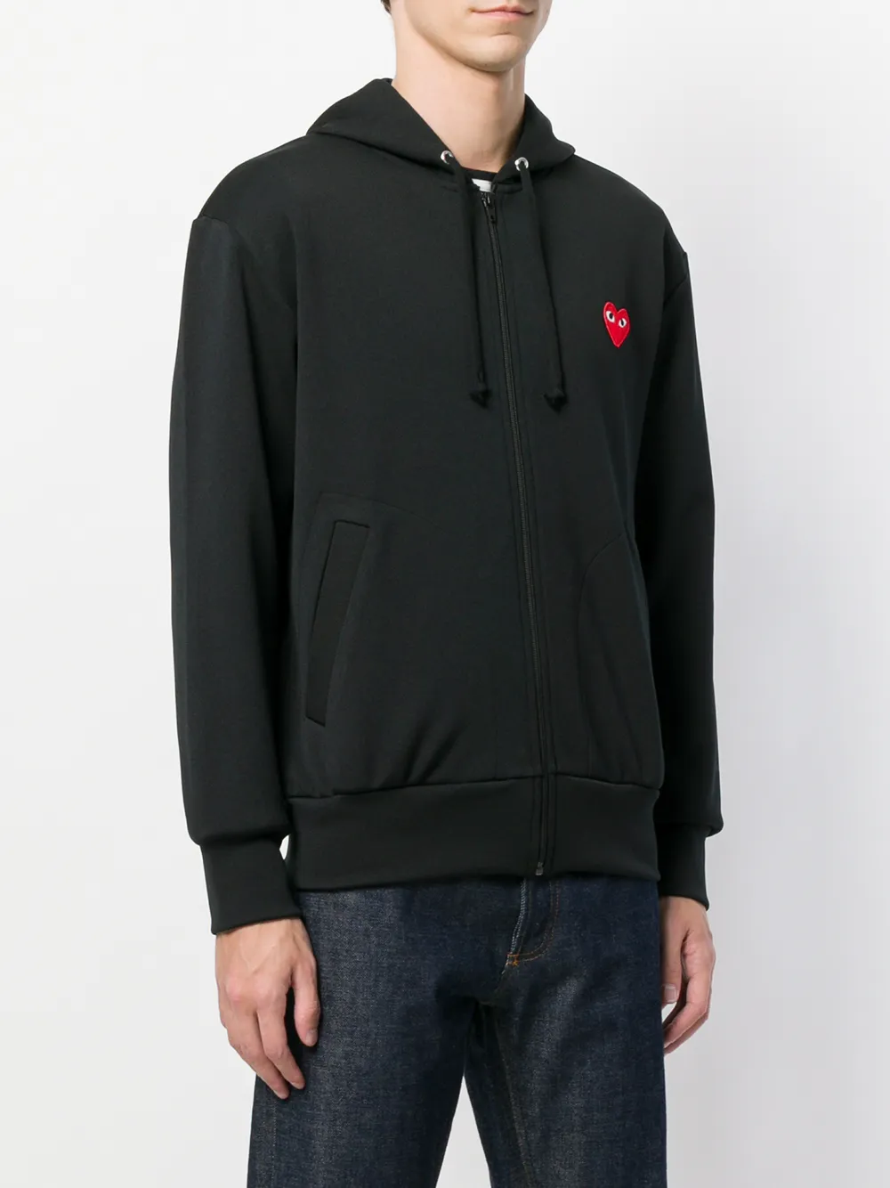 Худи на молнии с логотипом Comme Des Garçons Play, черный — фото 3