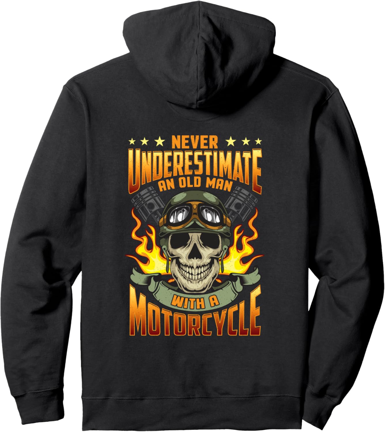 

Толстовка, Пожилой байкер никогда не недооценивает старика в мотоциклетной толстовке Biker Motorcycle Gifts Boutique, черный