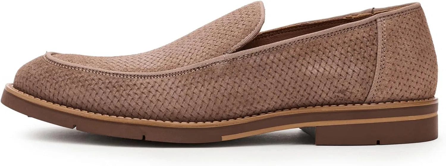 Лоферы мужские André Assous, Taupe Suede Woven — фото 4
