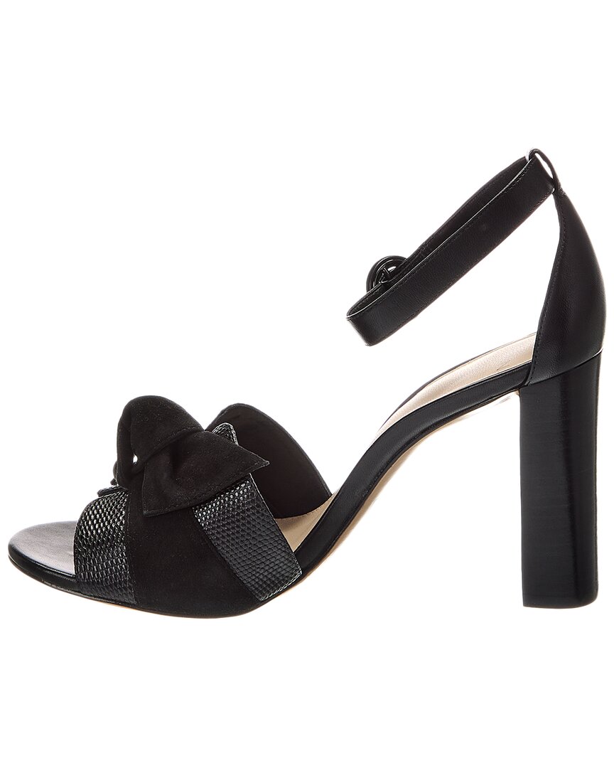 Александр Бирман Maxi Clarita Block 90 Тисненая кожа и замша Сандалии Alexandre Birman, черный — фото 2