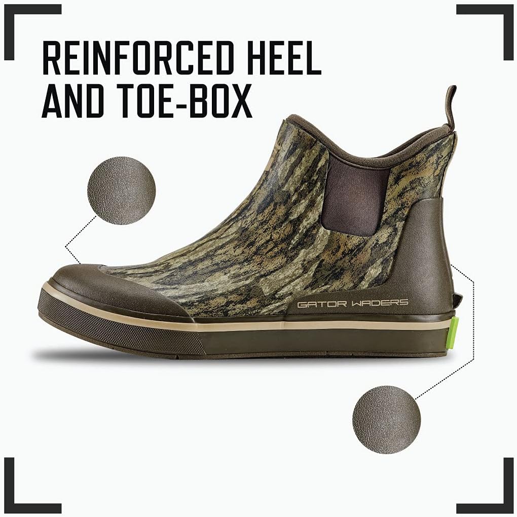 Мужские болотные сапоги Gator Waders - прочные водонепроницаемые ботинки до щиколотки с неопрена, устойчивые к скольжению, для кемпинга, рыбалки и походов — фото 4
