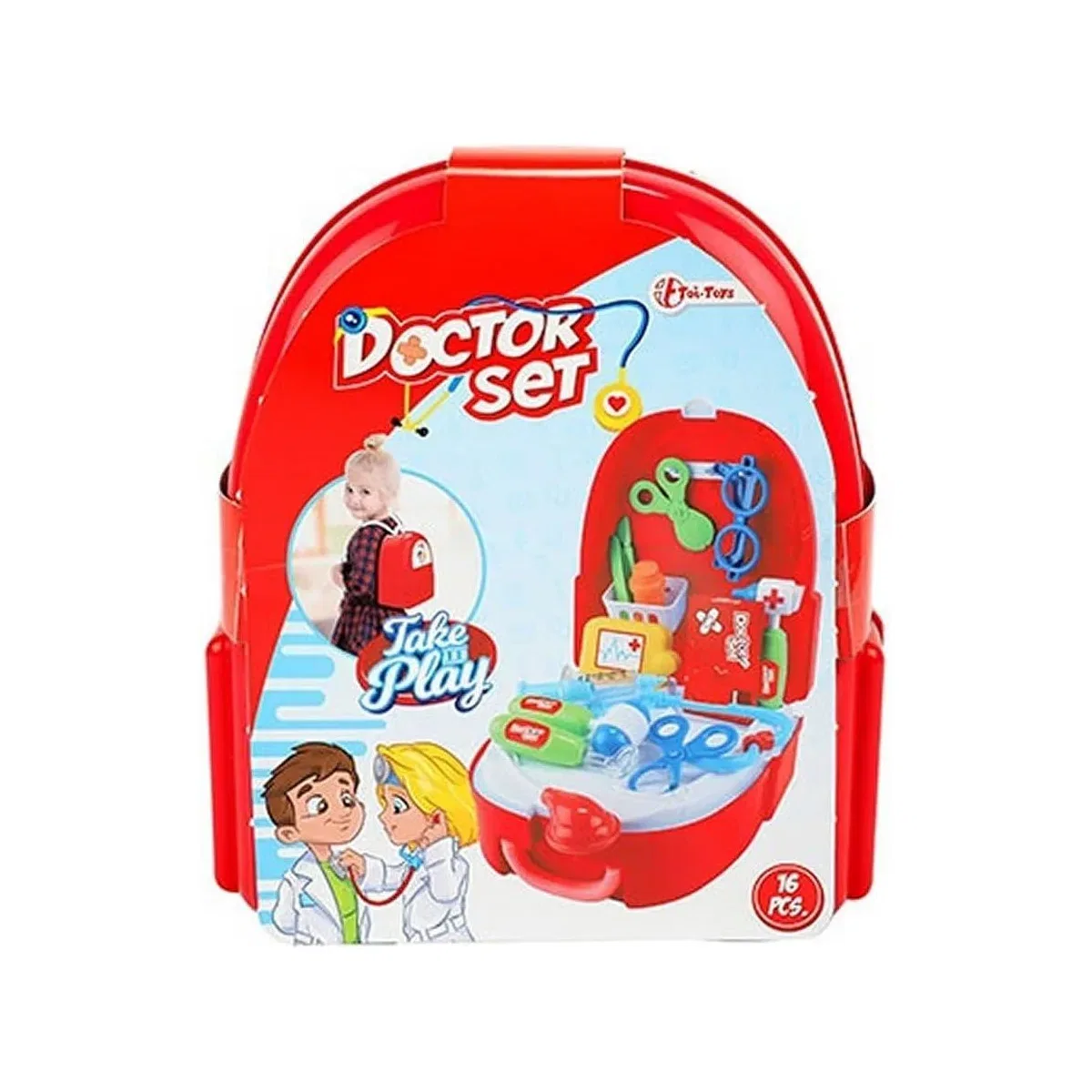 Набор доктора с аксессуарами Toi-Toys, красный