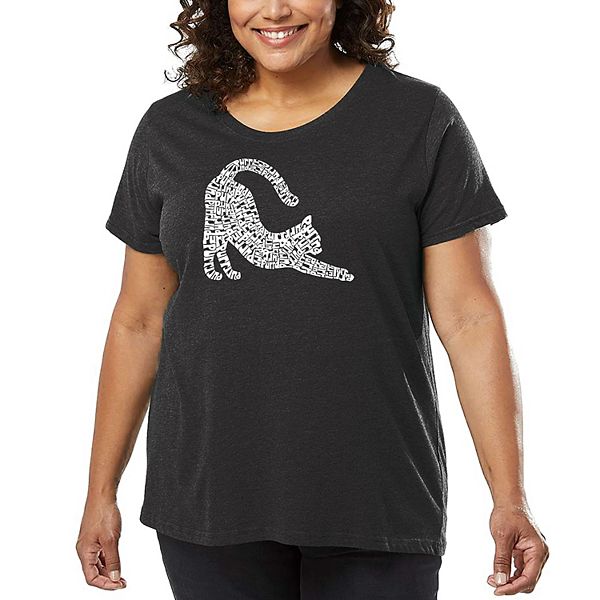 

Футболка с принтом Stretching cat для женщин plus size La Pop Art, Grey, Серый, Футболка с принтом Stretching cat для женщин plus size La Pop Art, Grey