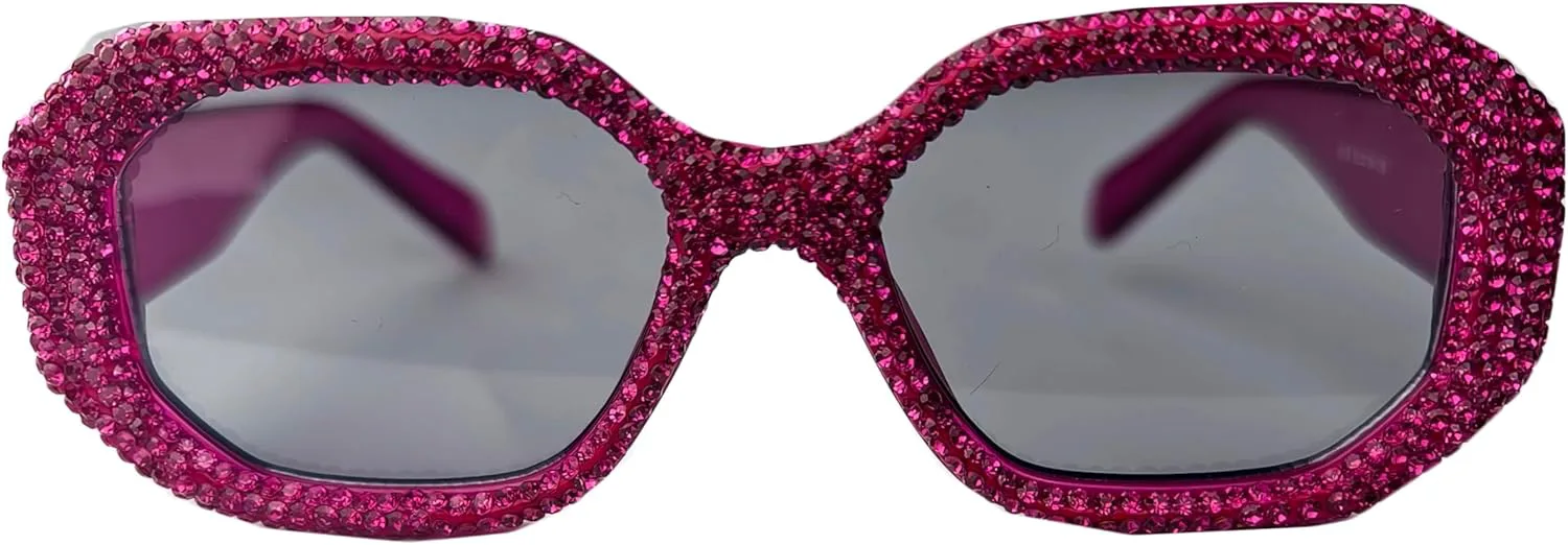 

Солнцезащитные очки Willochra с кристаллами и стразами для женщин, сверкающие многоугольные очки, модные блестящие солнцезащитные очки с бриллиантами, Red