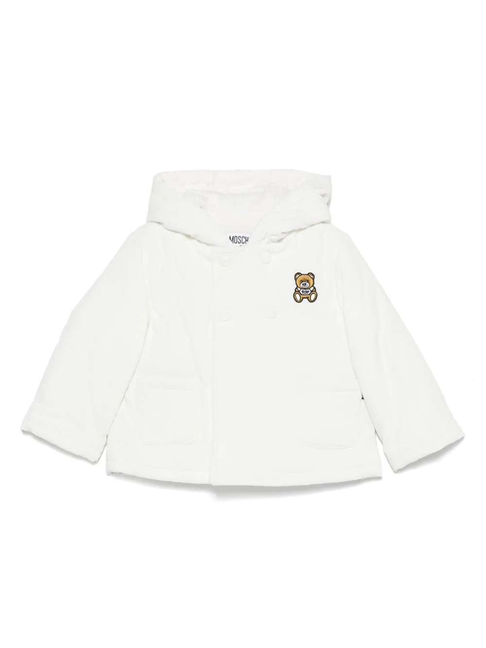 

Пуховик с нашивкой Teddy Bear Moschino Kids, белый