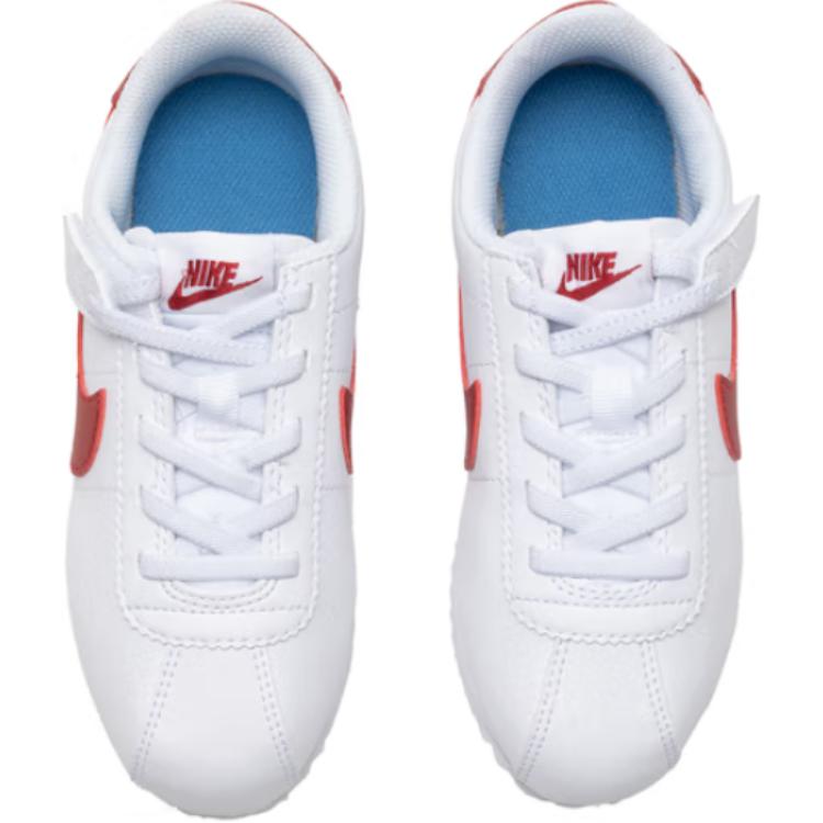 Кроссовки Nike Cortez EasyOn устойчивые к истиранию дышащие низкие повседневные для детей белые красные — фото 4