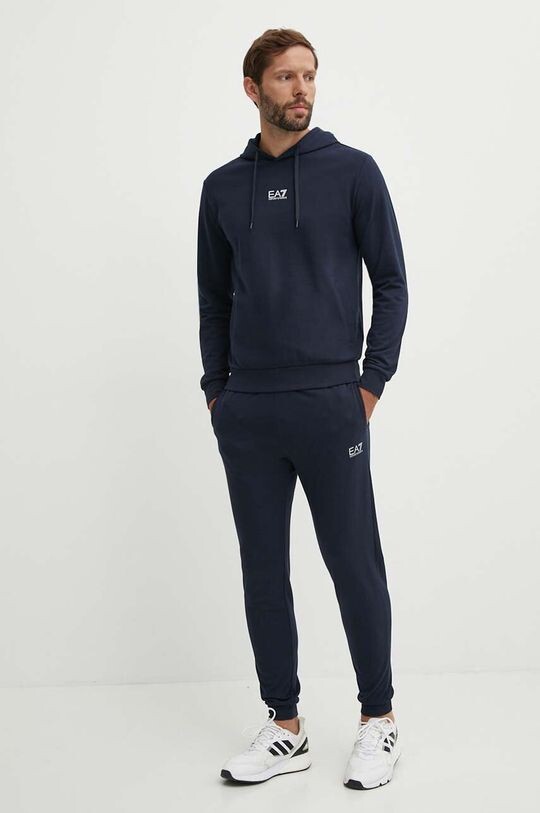 

Хлопковый спортивный костюм EA7 Emporio Armani, темно-синий