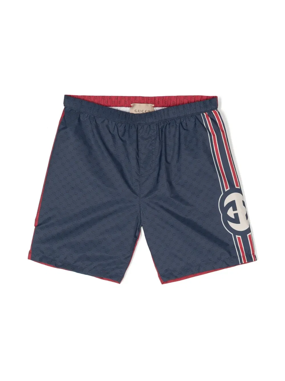 Плавки с переплетающимся G-образным узором Gucci Kids, синий