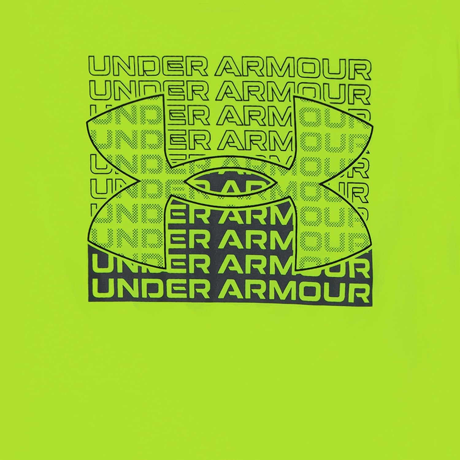Under Armour майка с короткими рукавами и шорты для мальчиков, легкие и дышащие, Hi-Vis Yellow Tri Logo — фото 3
