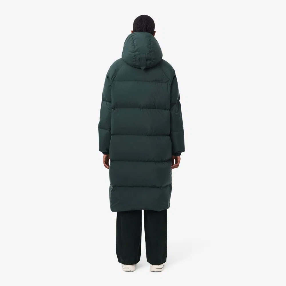 Пуховик Lacoste Удлиненный с капюшоном, Зеленый — фото 3