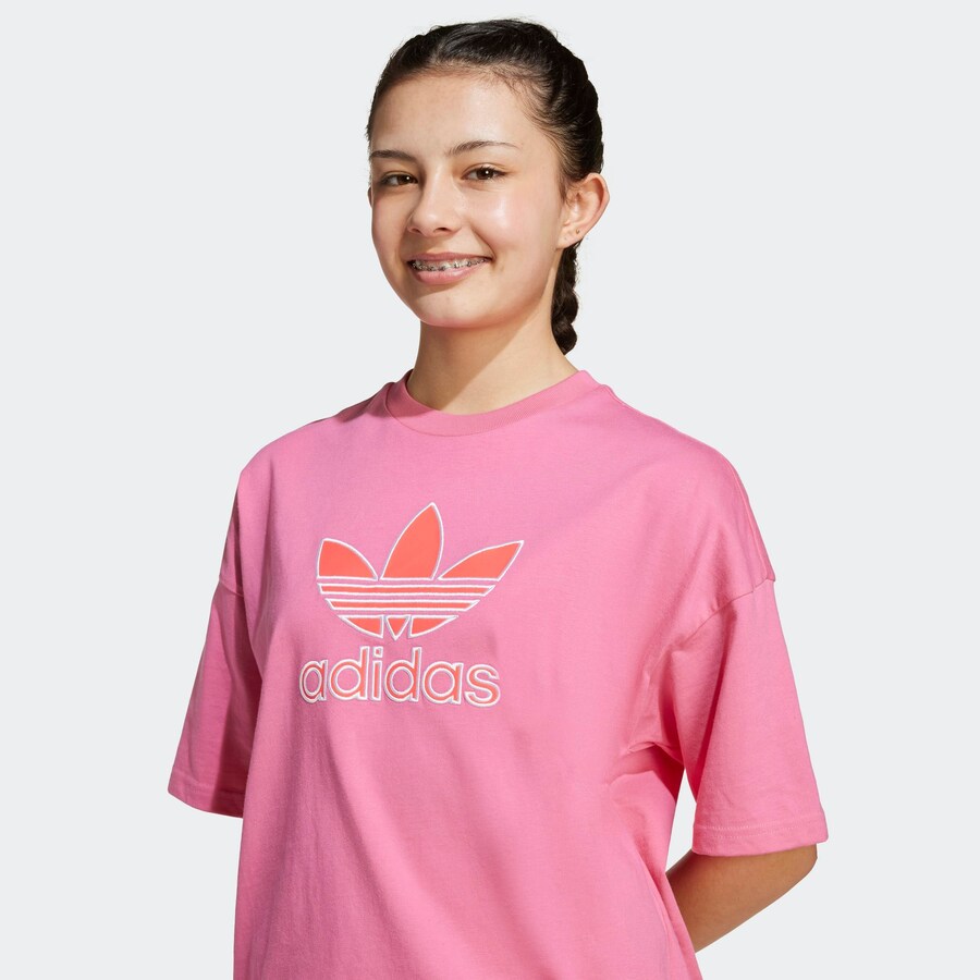 Рубашка ADIDAS ORIGINALS Trefoil, розовый — фото 3