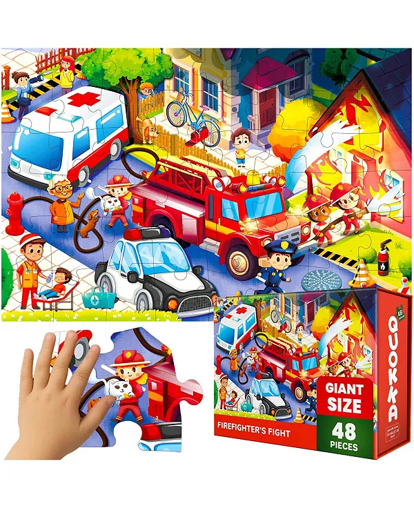

Гигантские напольные пазлы размером 2x3 фута для детей 4-6 лет Quokka, firetruck